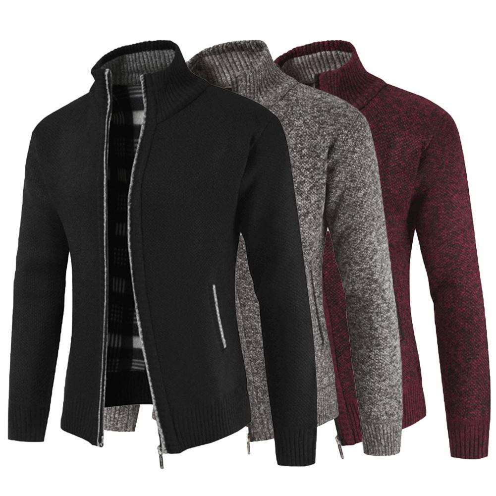 Thicken Men Cardigan Breathable Cotton Blend Comfo Materiał dominujący syntetyk