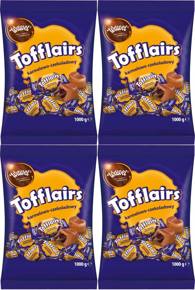 Tofflairs karmelowo-czekoladowy 1kg Wawel x4
