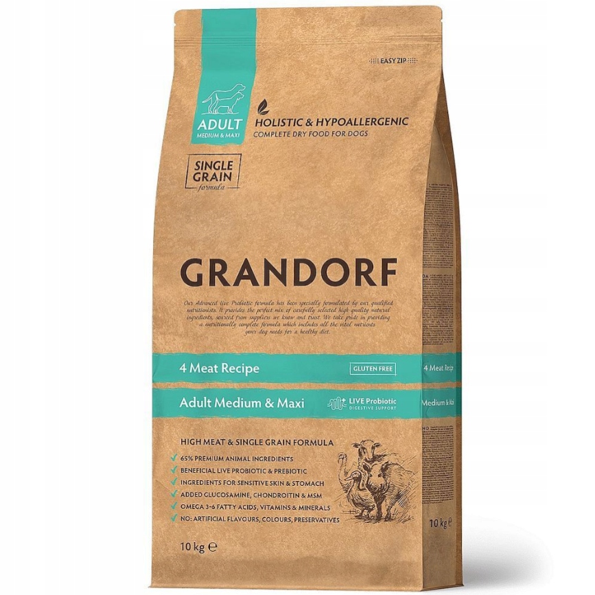 Levně Grandorf Adult Medium Maxi 4 Maso 10kg