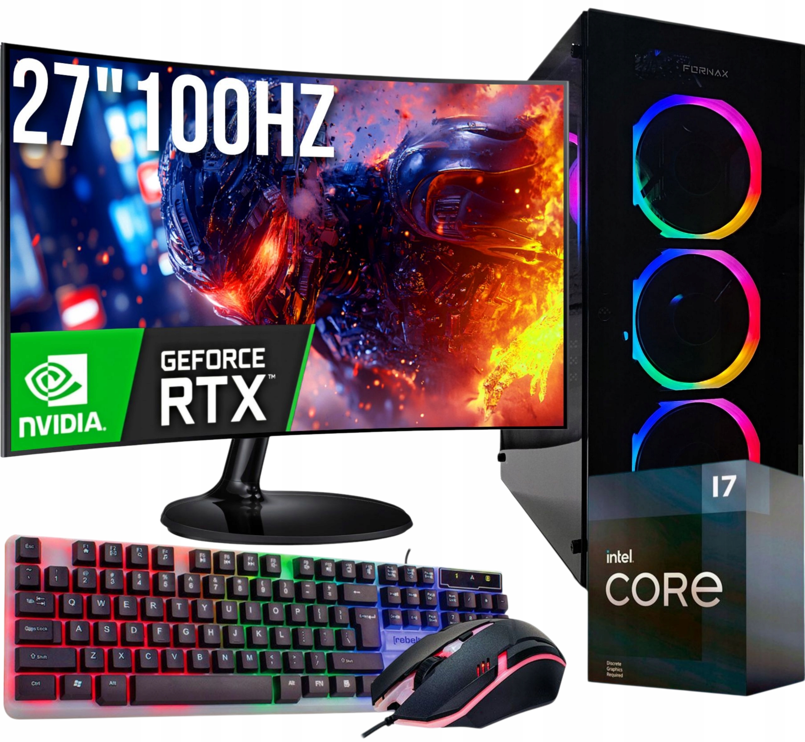 Adronix Herní Set I7 32GB Rtx 3050 6GB Monitor 27" 100Hz