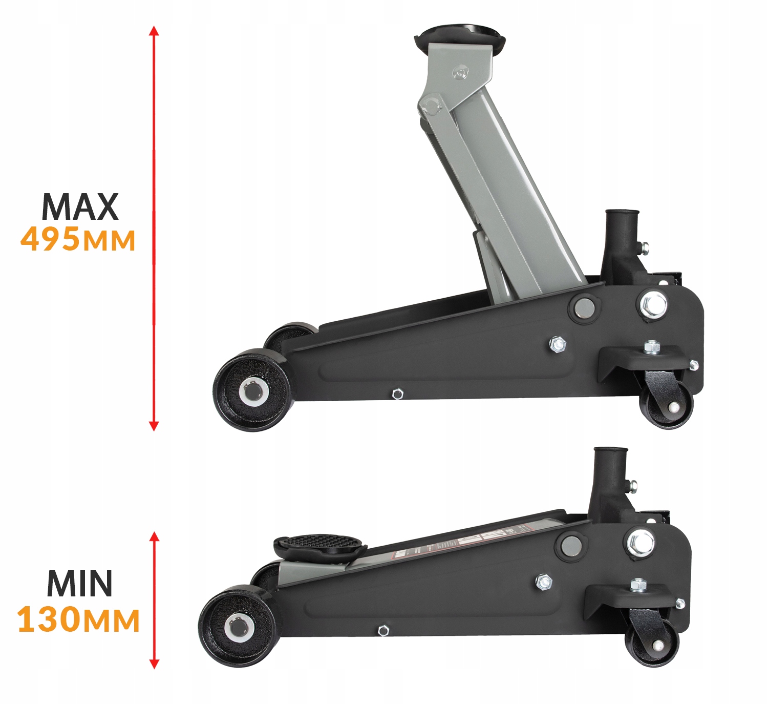 PODNOŚNIK SAMOCHODOWY NISKOPROFILOWY ŻABA 3T 130-495MM MAJSTER PL MP0515 Kod producenta MP-0515