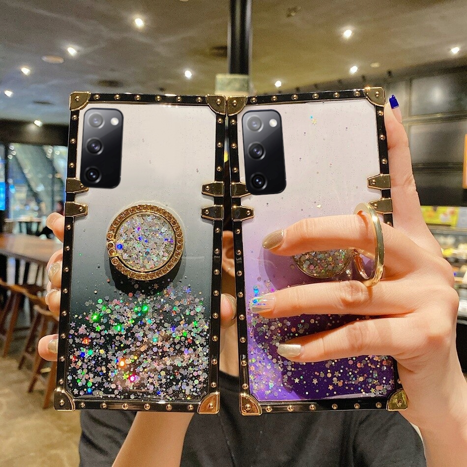 ETUI DO SAMSUNG S20 FE MOCNE BROKAT RING + SZKŁO Materiał tworzywo sztuczne