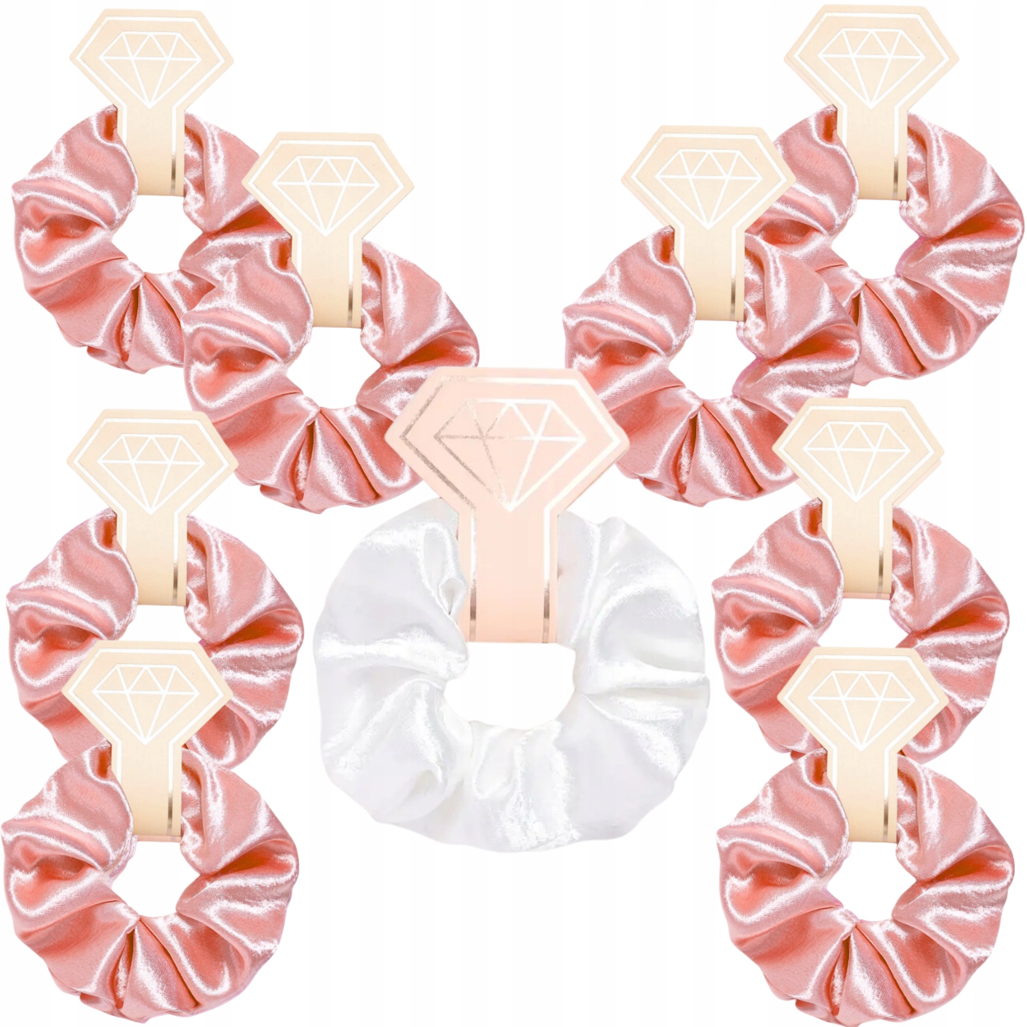 9 DB-OS SCRUNCHIE HAJGUMI SZETT LÁNYBÚCSÚ AJÁNDÉK KÖSZÖNETAJÁNDÉK SELYEM