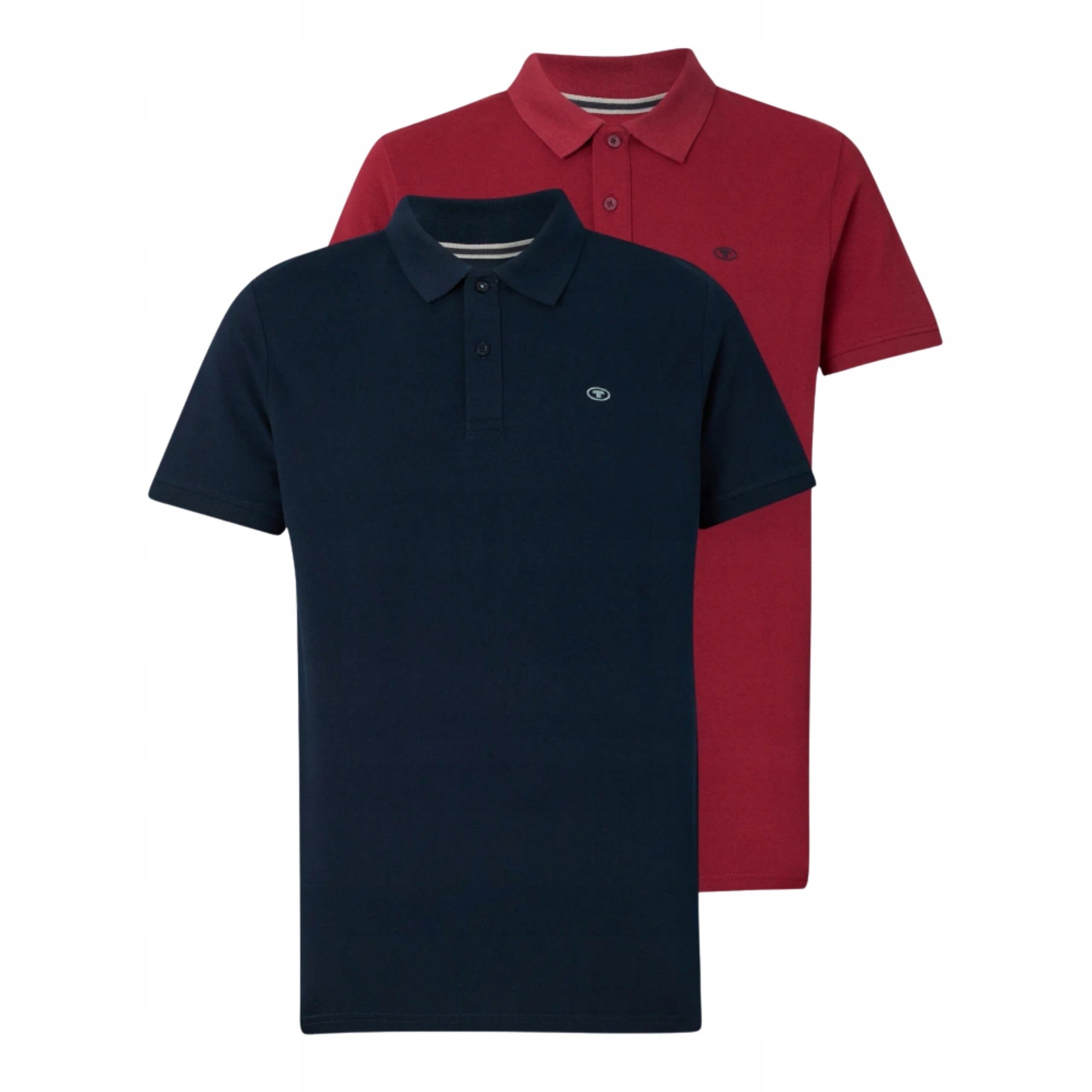 2PAK Koszulka Polo Męska Tom Tailor Doublepack Czerwona/Czarna L