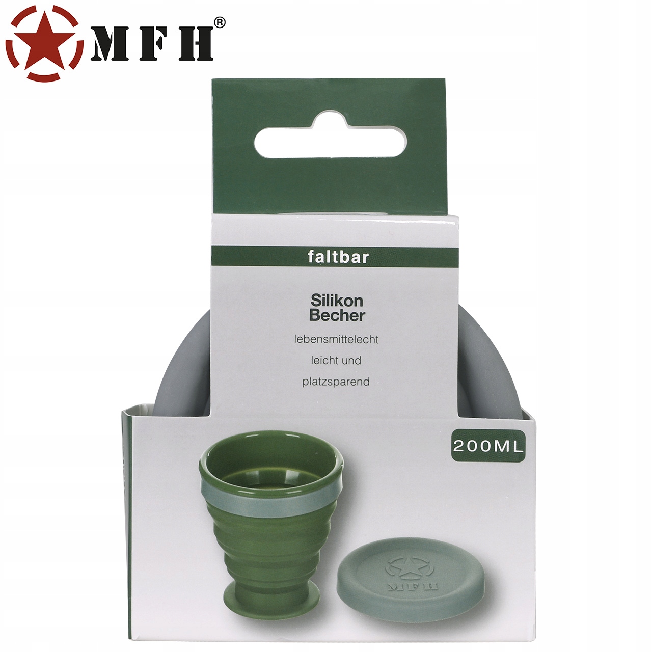 SILIKONOWY SKŁADANY KUBEK TURYSTYCZNY MFH 200 ml Materiał silikon