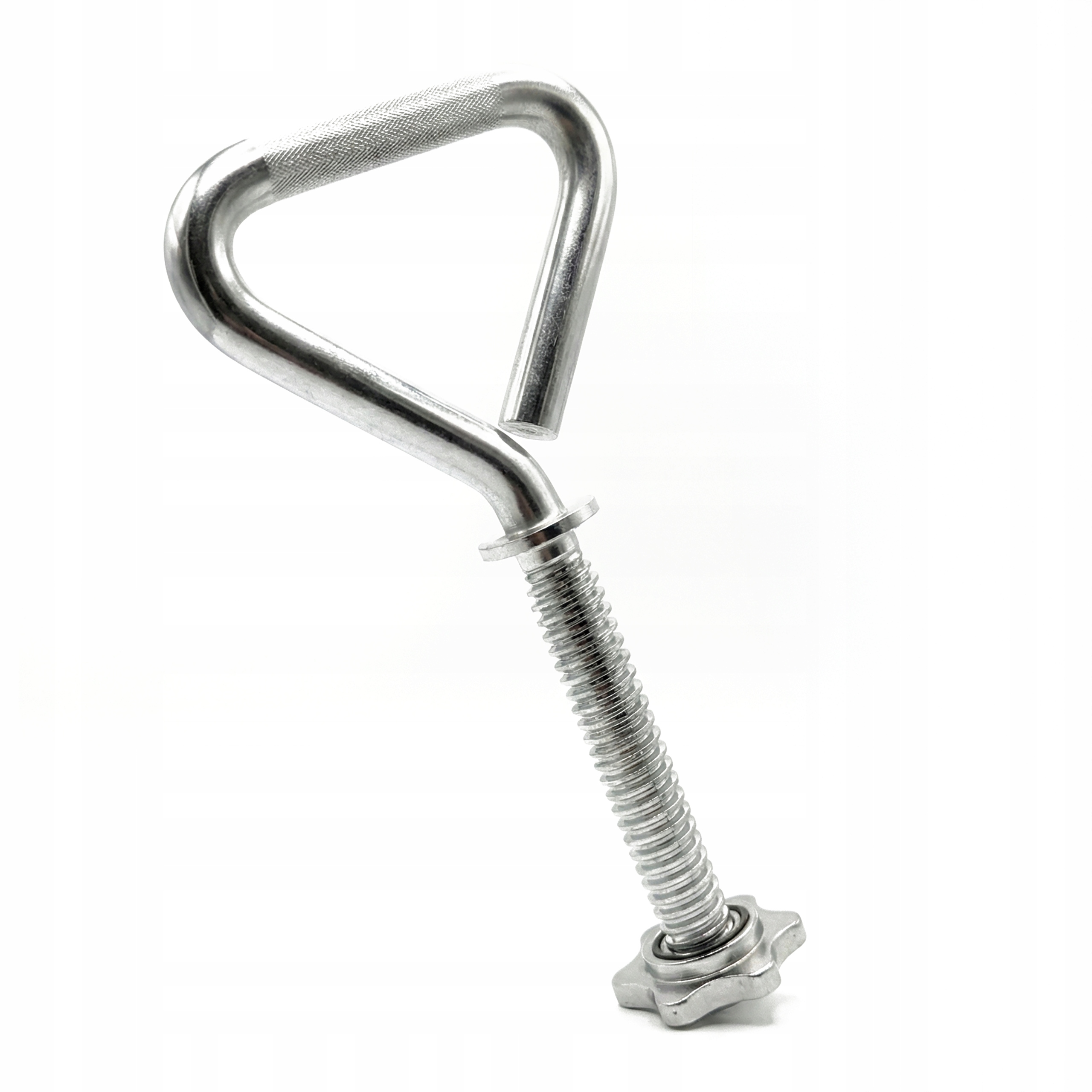 Uchwyt żeliwny gryf kettlebell chromowany ryflowany regulowany