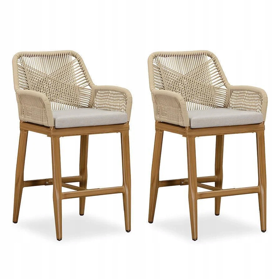 Purple Leaf hliníkové záhradné barové stoličky s vankúšmi