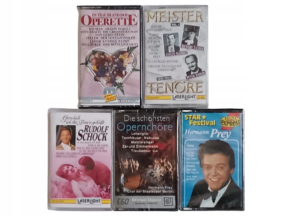 Kasety magnetofonowe, nowe zafoliowane 5 szt.