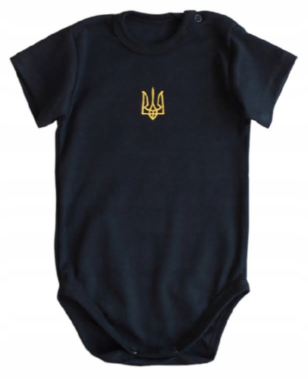 Body niemowlęce 68 krótki rękaw Haft czarny kolor