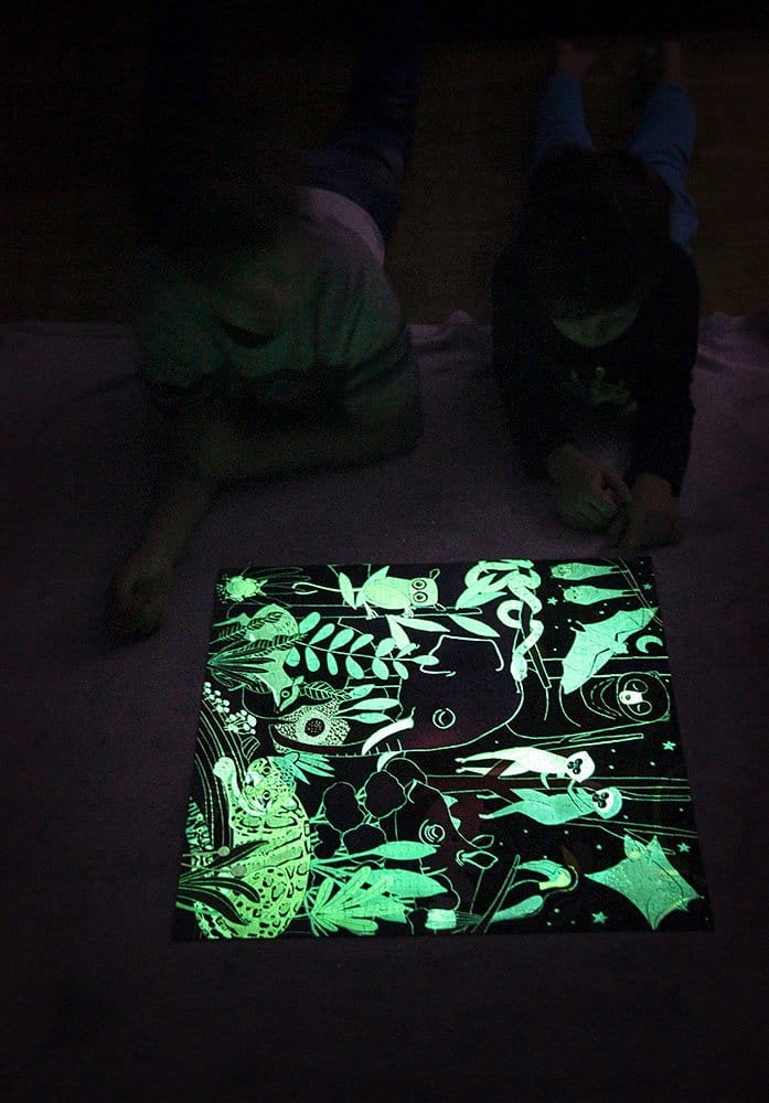 Mudpuppy Puzzle świecące w ciemności Dżungla 500el Materiał karton