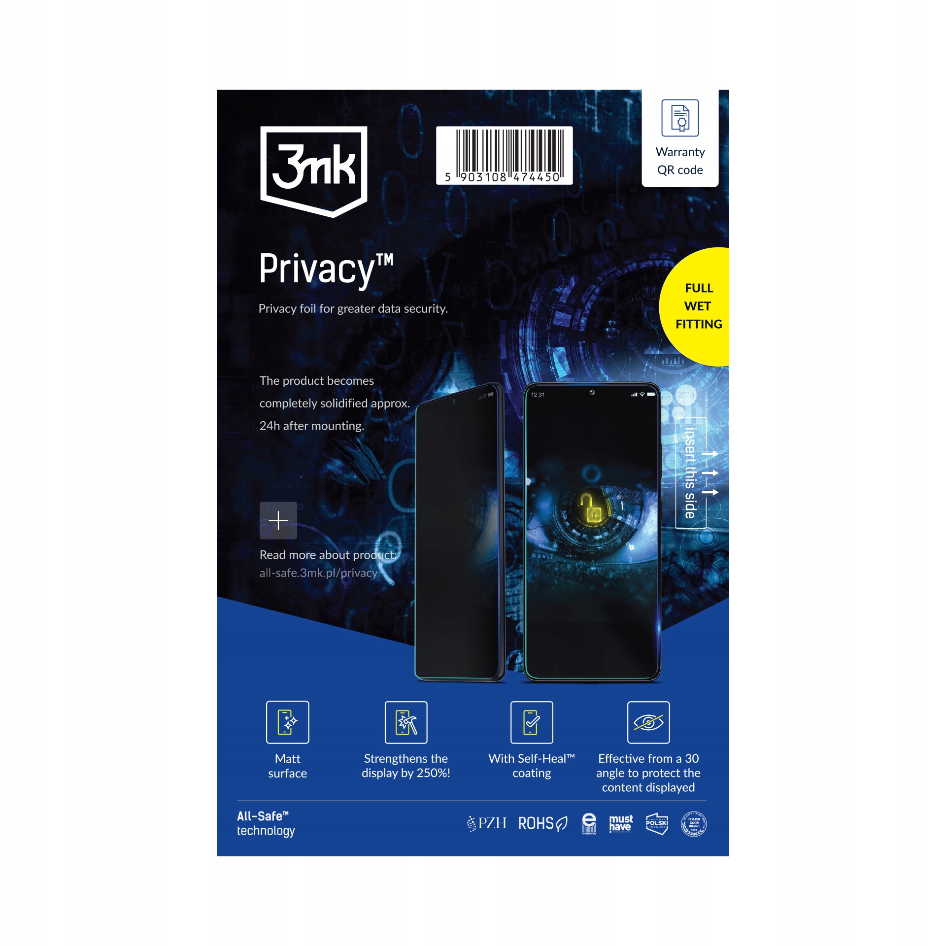 All-safe Aio Bh Privacy Phone Filtr Do Ochrony Ekranu 5 Szt Dry & Wet
