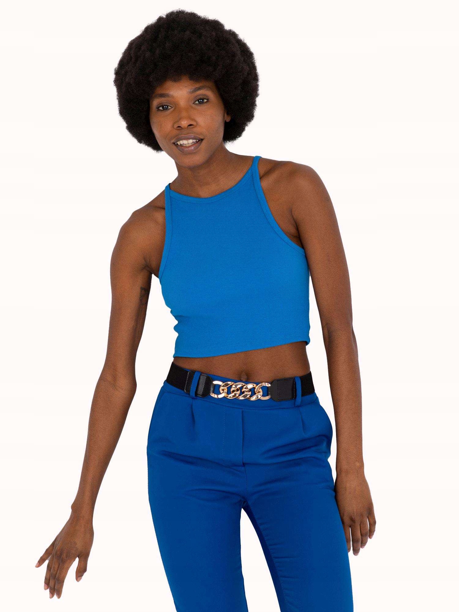 

Krótki Top Damski w prążek prążkowany bawełna - M