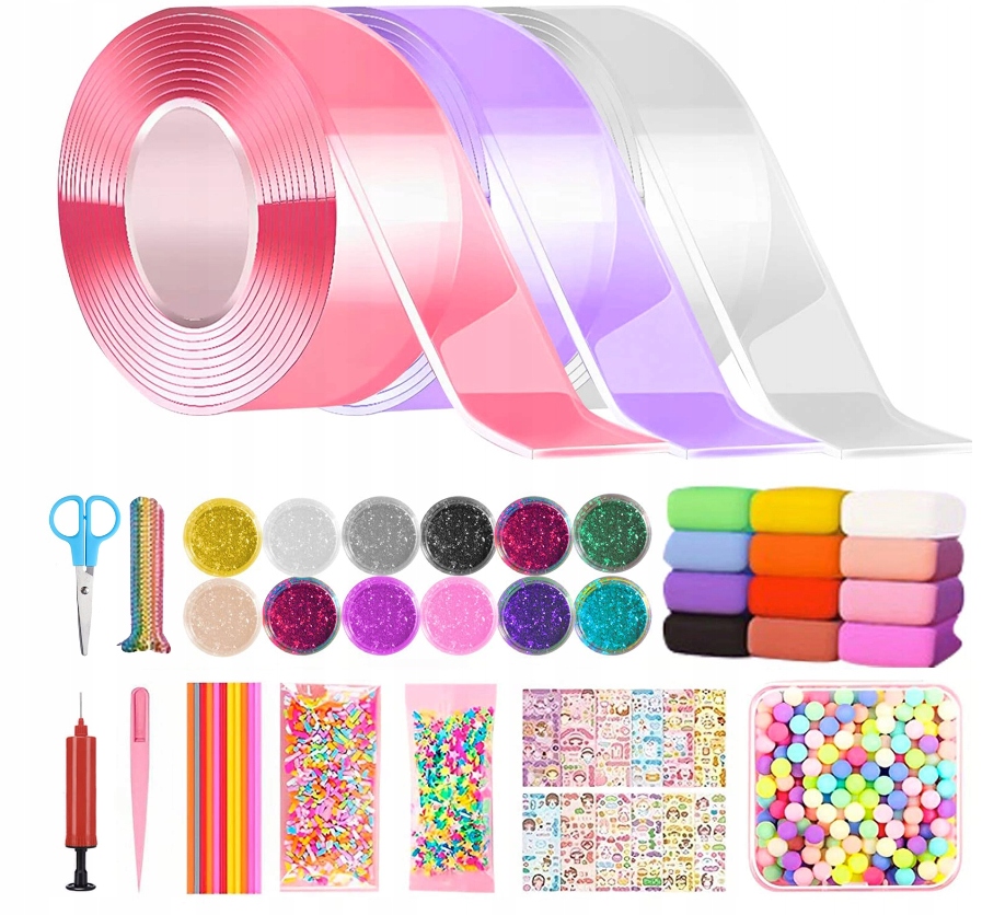 3× Zestaw Diy Do Robienia Dużych Baniek Bańki Dla Dzieci Taśma Nano