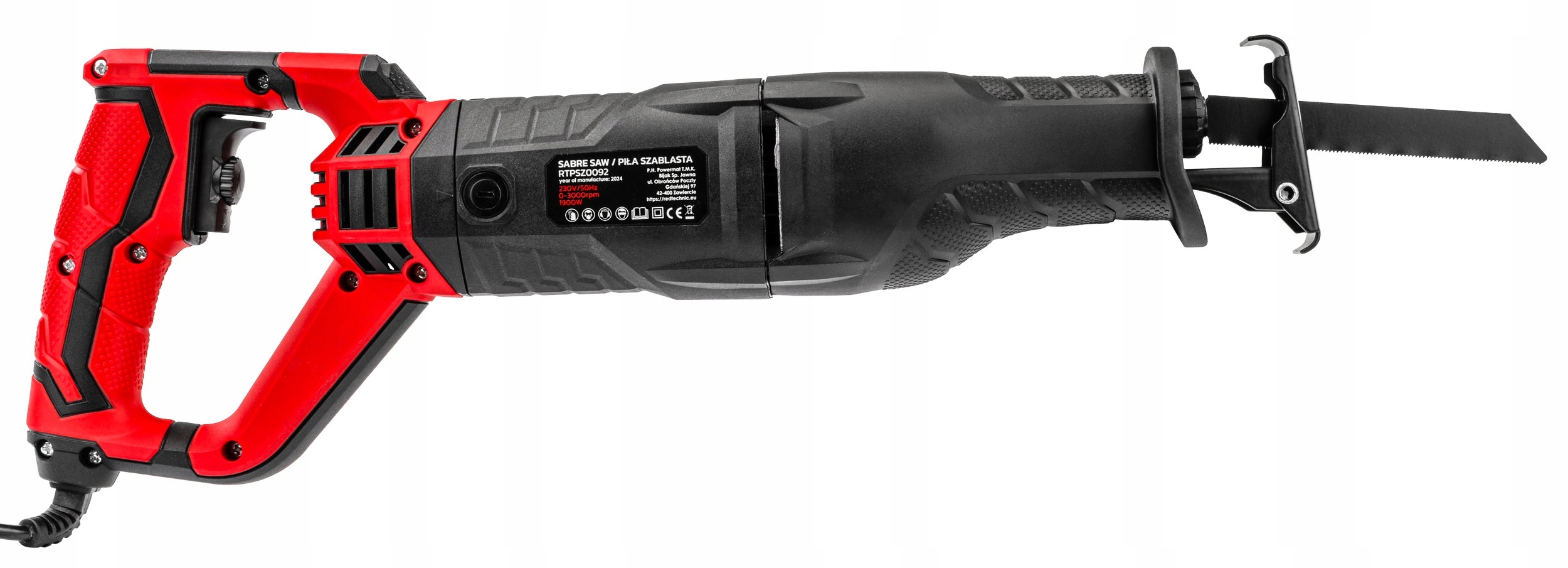 PIŁA SZABLASTA WYRZYNARKA LISI OGON ELEKTRYCZNA 1800W 12 X NÓŻ OBROTOWA !!! Rodzaj elektryczna