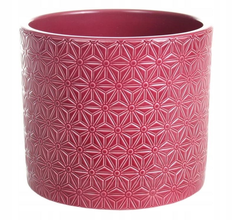 

Doniczka Osłonka Ceramiczna Walec Rubinowa 17 cm