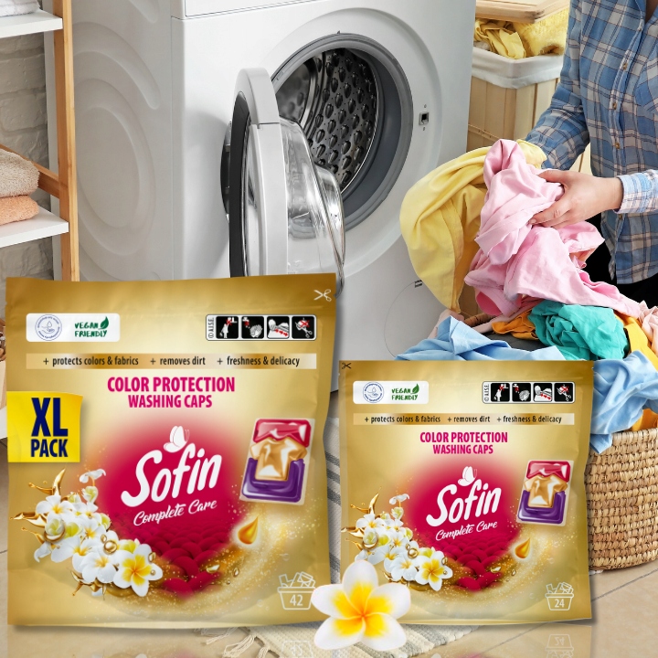 Sofin Kapsułki do Prania Kolorowych Tkanin Color Ochrona Kolorów 66 prań Stan opakowania oryginalne