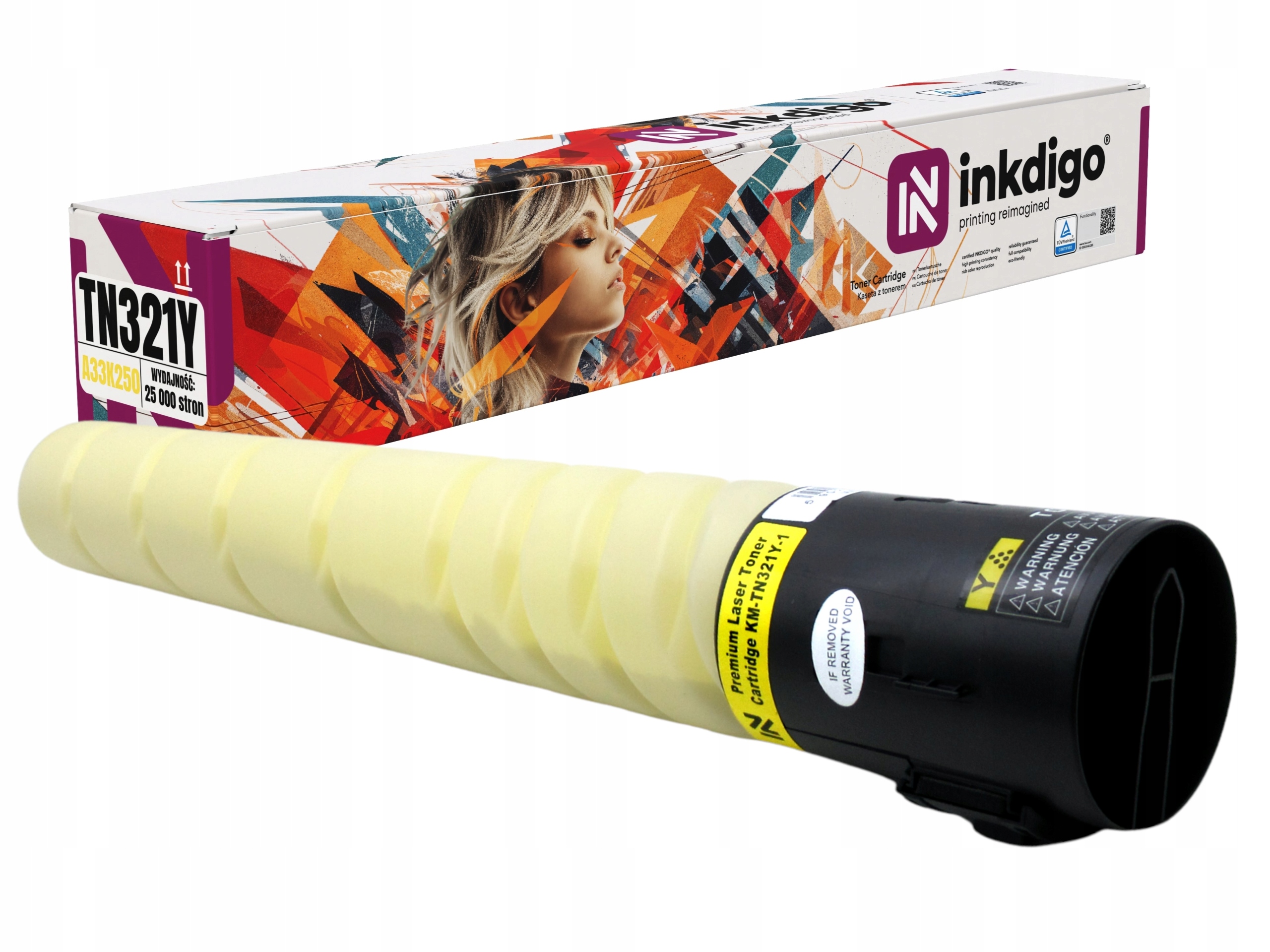 Žlutý toner do tiskárny Konica Minolta C284 TN321 Bizhub c224e Toner