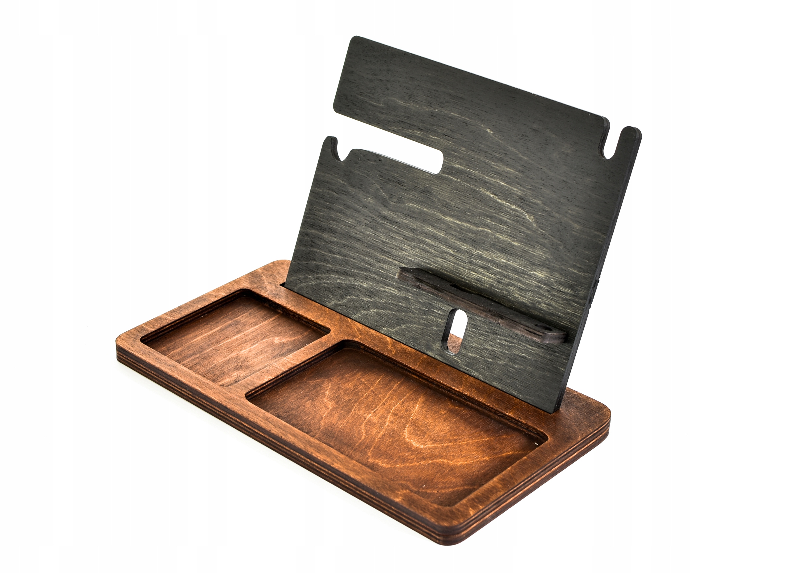 Stacja dokowania taca smartfon telefon ładowanie drewniana akcesoria klucze