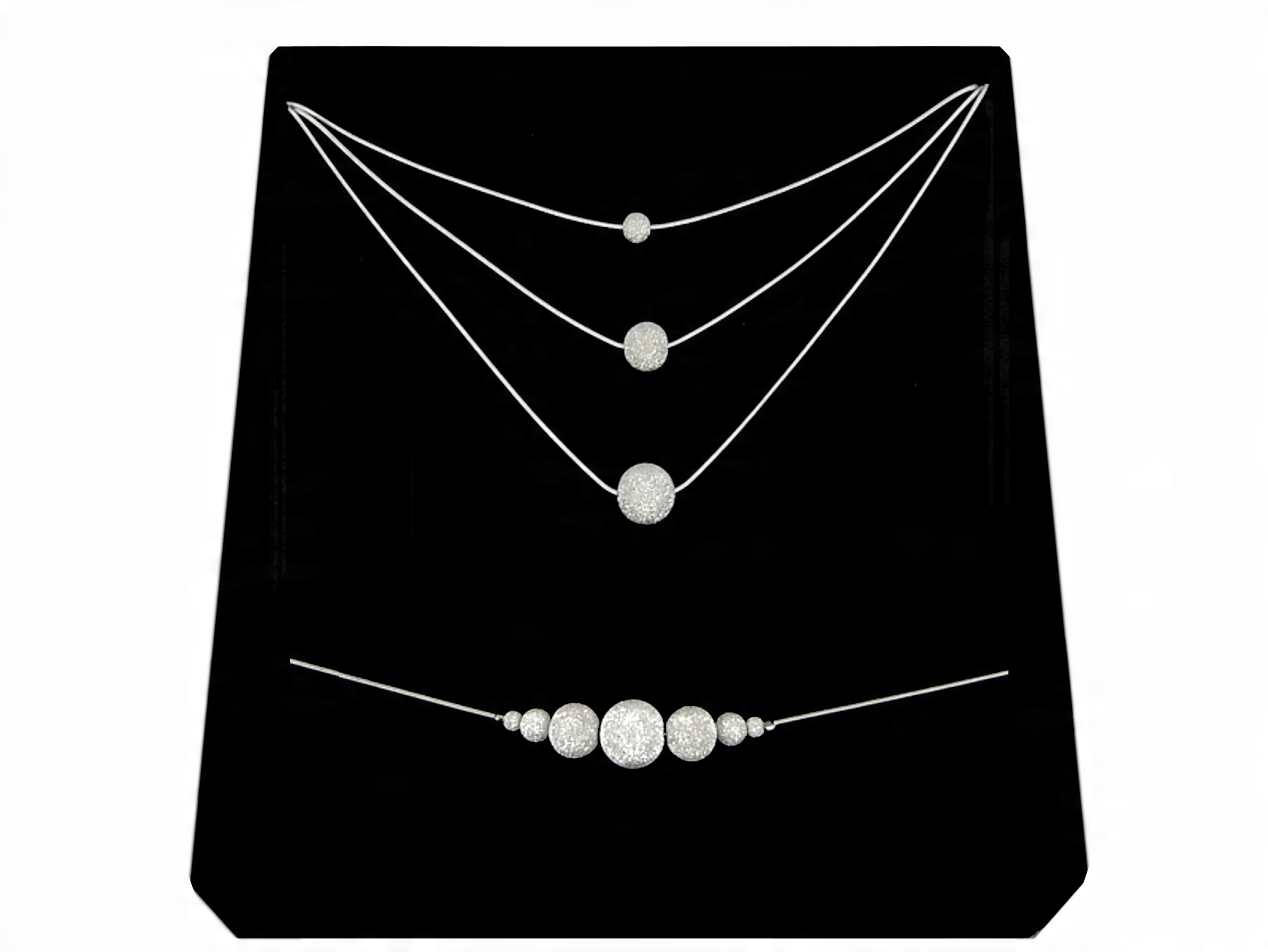 

Srebrny Komplet Kulki Diamentowane srebro 925