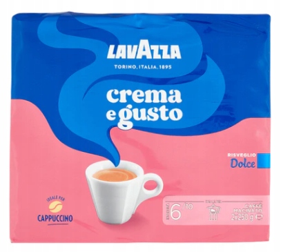 Levně Mletá káva Caffe' Crema e Gusto Dolce 2x250 g Lavazza