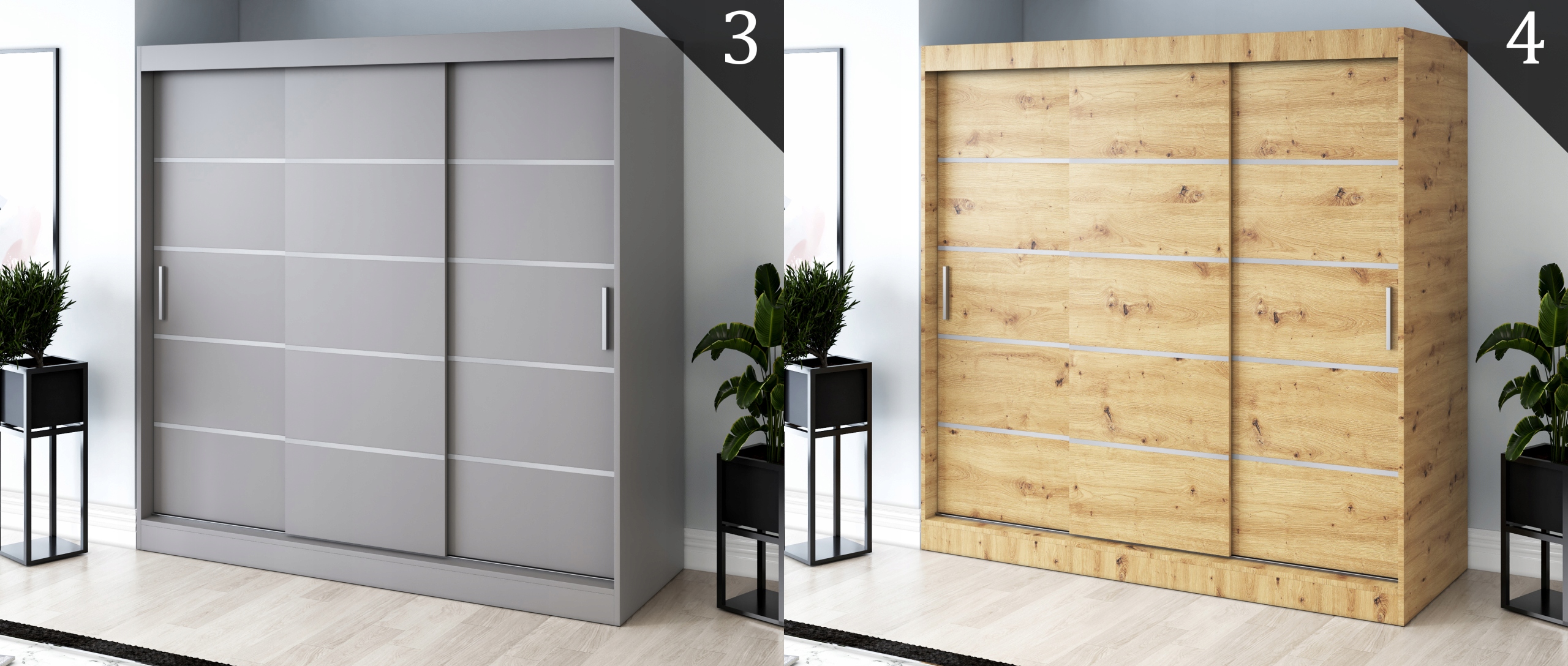 Szafa Przesuwna 200cm Biała - RÓŻNE KONFIGURACJE Wysokość mebla 200 cm