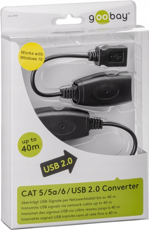 Usb extender Cat 5/6 Usb/lan Goobay až 40 m