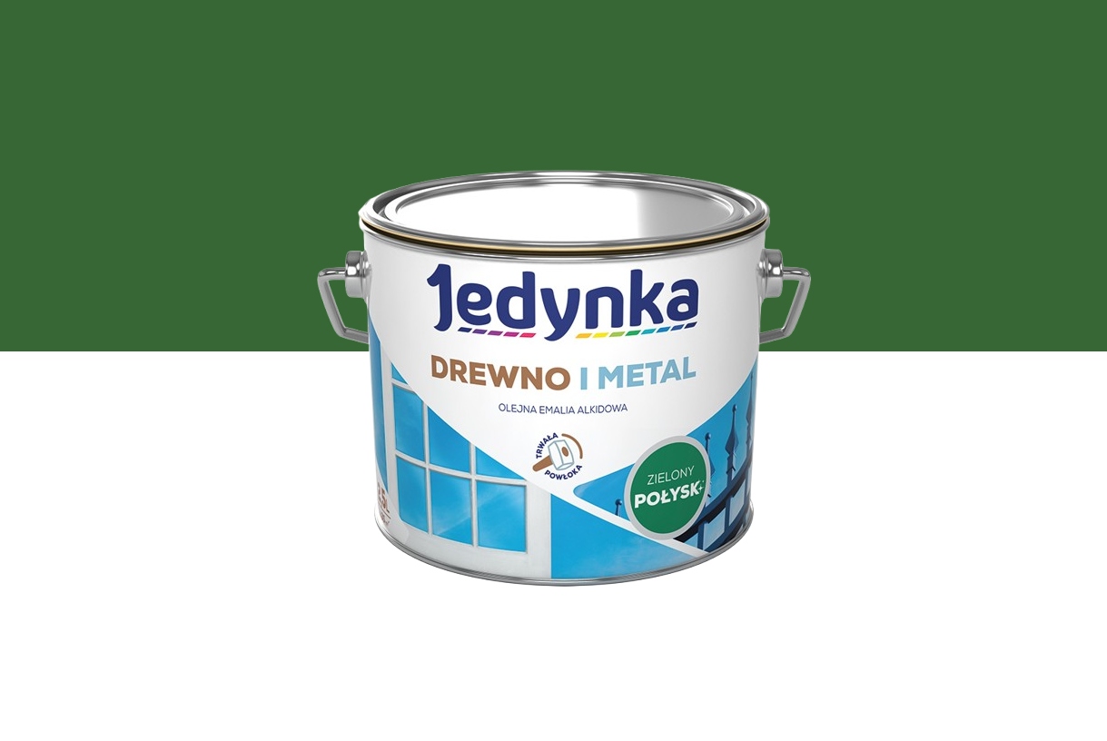 Jedynka Olejová alkydová smaltovaná hmota na dřevo a kov, leskle zelená 2,5 L