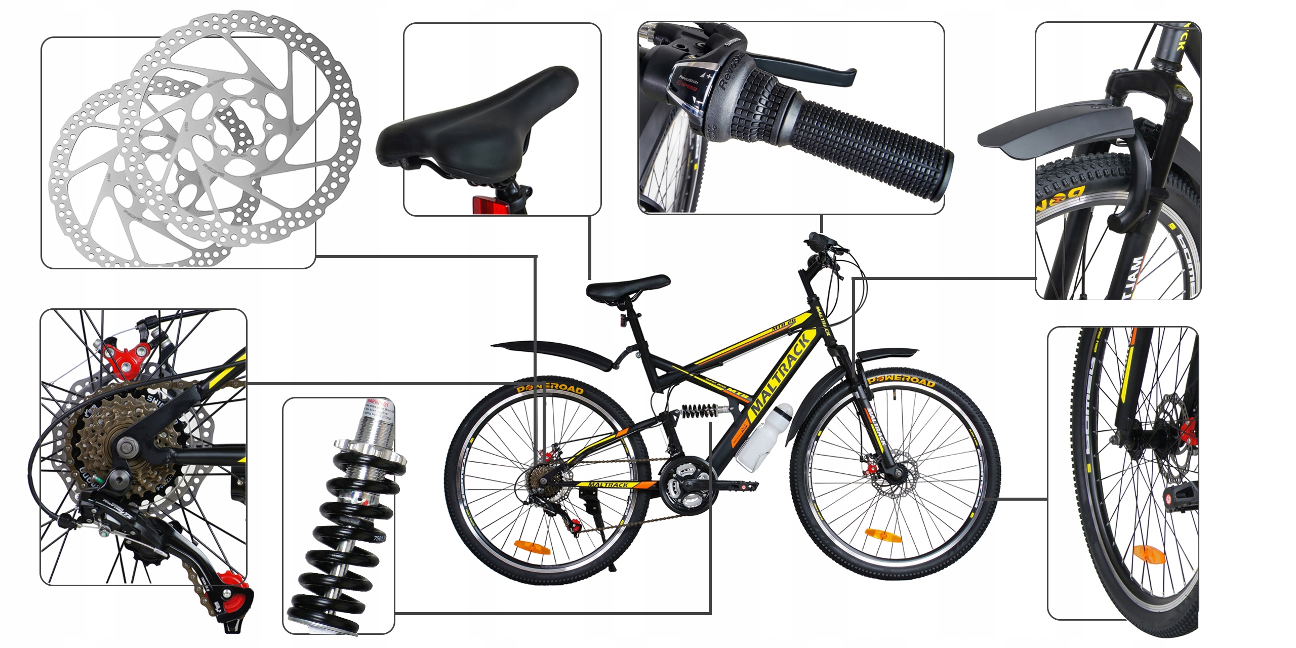 KALNU VELOSIPĒDI MTB 26 collu Shimano Full SUSPENSION Rāmja izmērs 18 collas