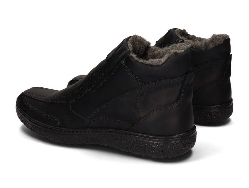 OBUWIE ZIMOWE MĘSKIE KOZAKI SKÓRA 151 CZARNY 43 Długość wkładki 28 cm
