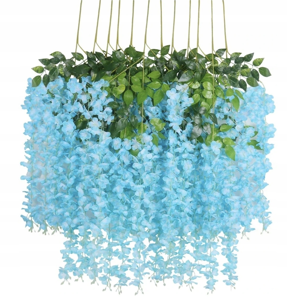 

12x Glicynia wisteria girlanda zwis kwiaty błękit