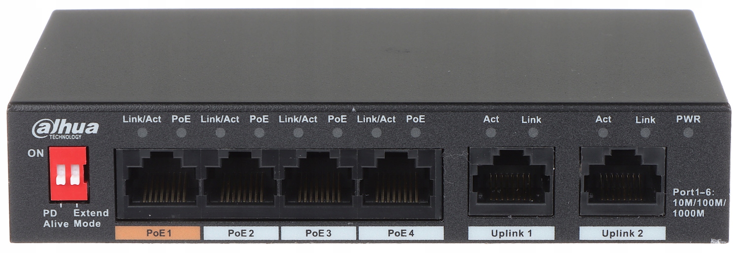 

Switch PFS3006-4ET-60-V2 Dahua Poe 100Mbps HiPoE