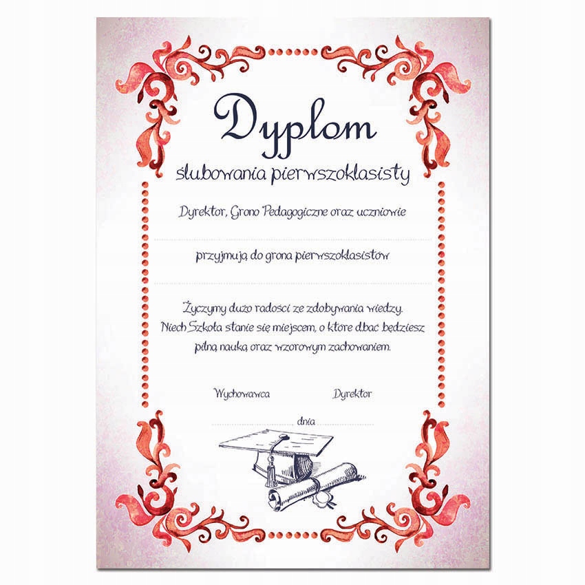 

Dyplom Ślubowania Pierwszoklasisty A4 BN73