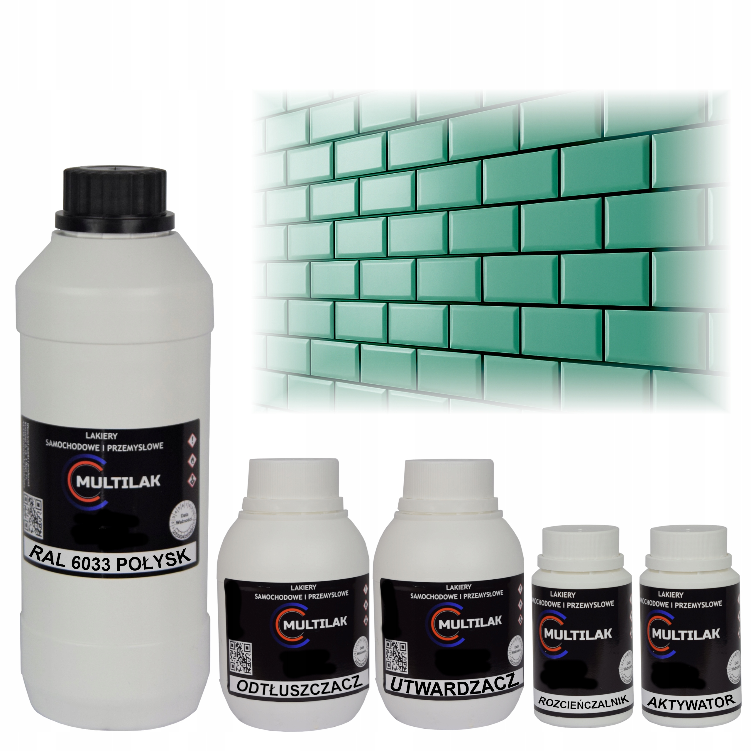 Lak farba Ral 6033 na glazúru dlaždíc a dlaždíc na valček, štetec 1L Lesk