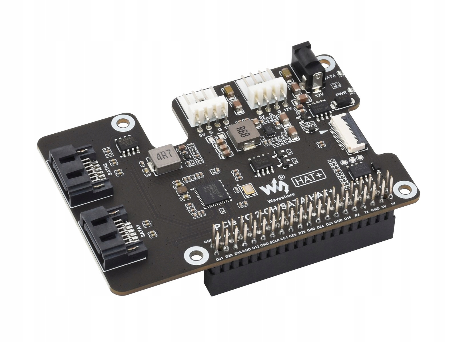 PCIe To 2-CH Sata Hat+ adapter PCIe Sata dla Raspberry Pi 5