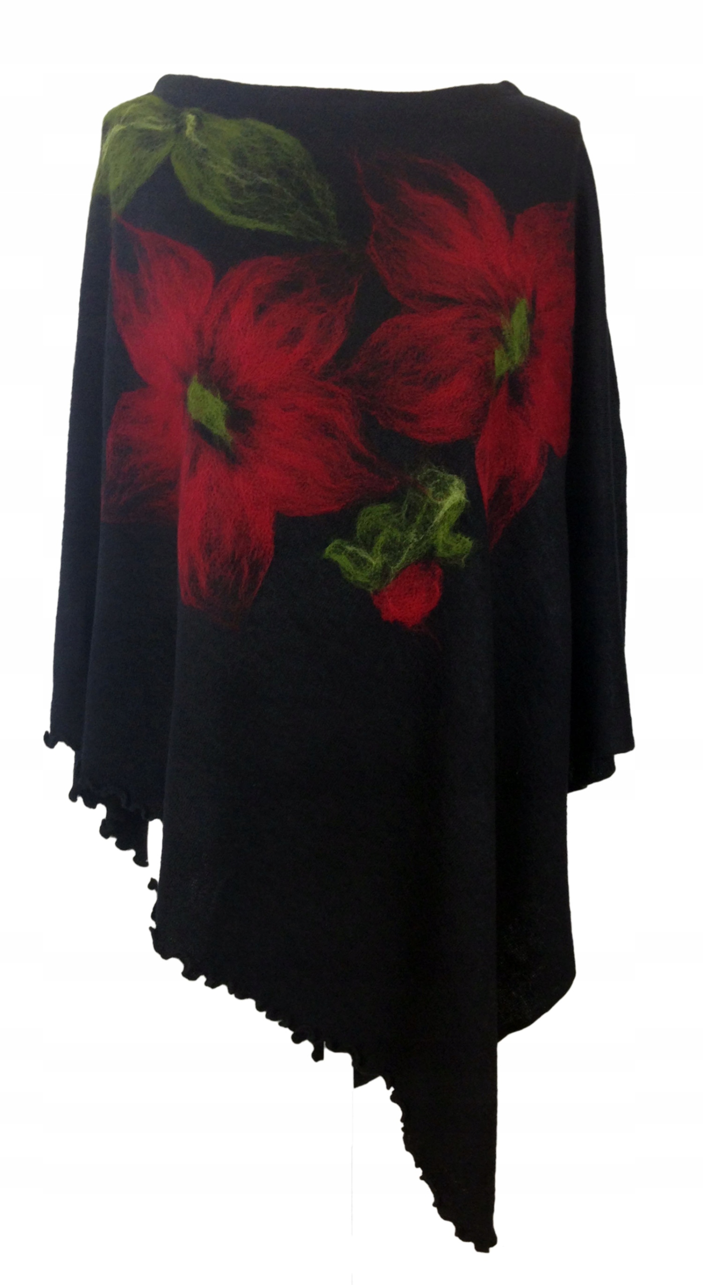 

Ponczo filcowany wełną wzór dzianina 436