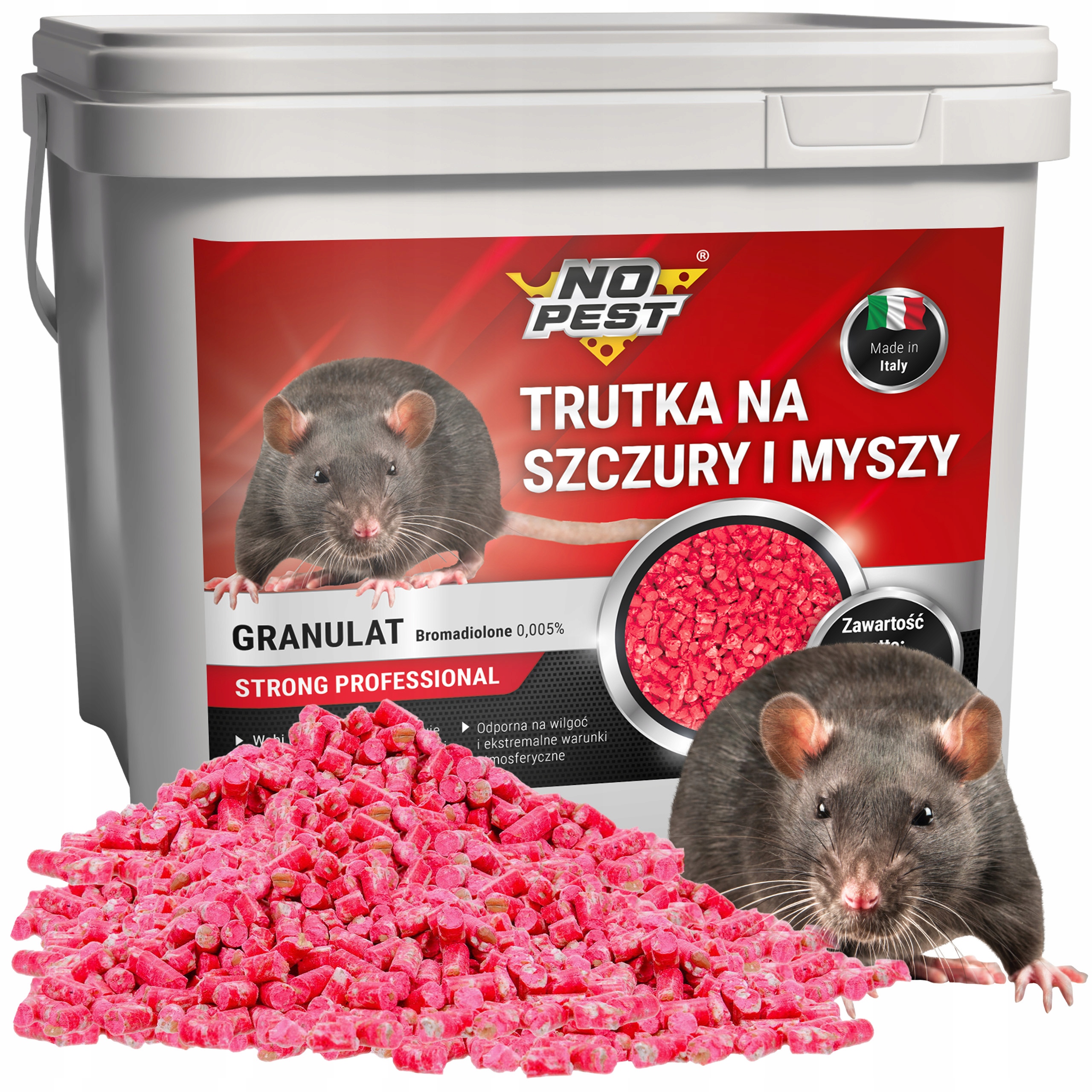 Trutka Środek Granulat Trucizna Na Szczury Myszy Gryzonie 5KG No Pest