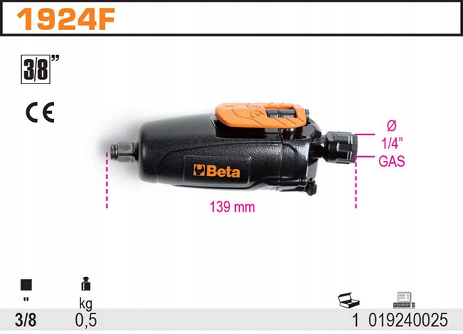 KLUCZ UDAROWY KOMPAKT 3 8 108NM 139MM BETA 1924F Mark Beta