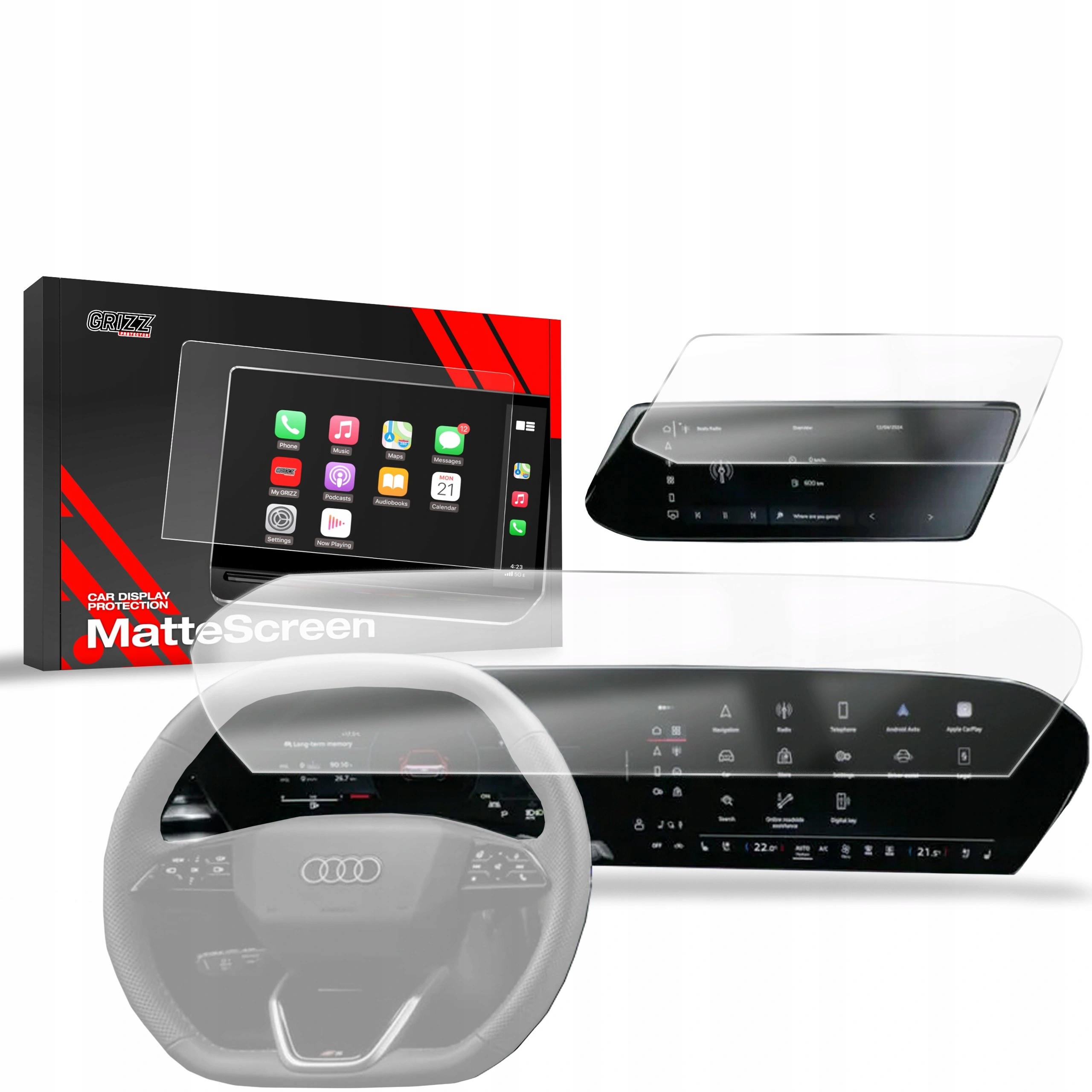 Matná fólia GrizzGlass CarDisplay Protection pre Audi A5 B10 (2025) [2v1]