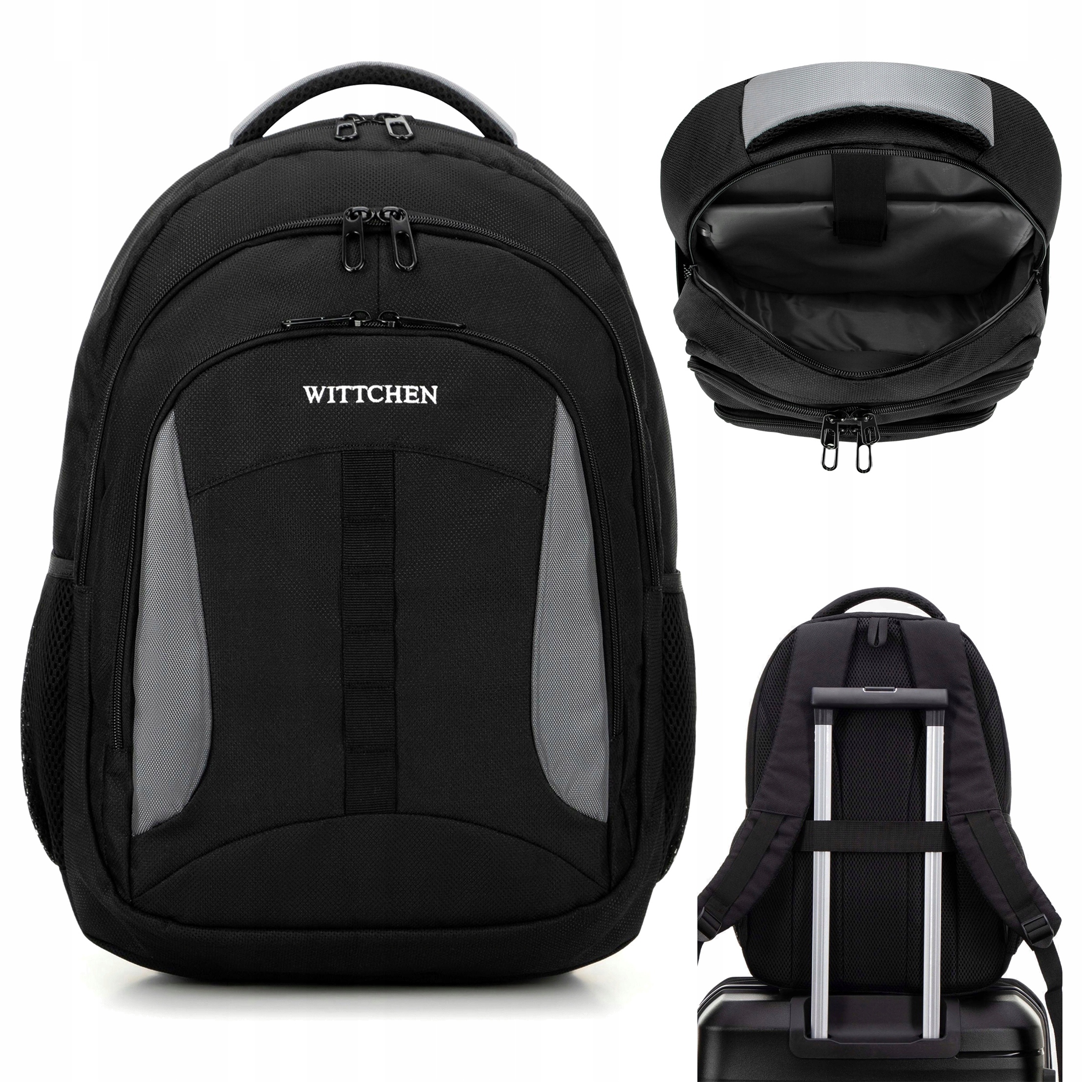 Plecak na laptopa 15,6'' Wittchen 56-3s-019-18 do samolotu czarno szary