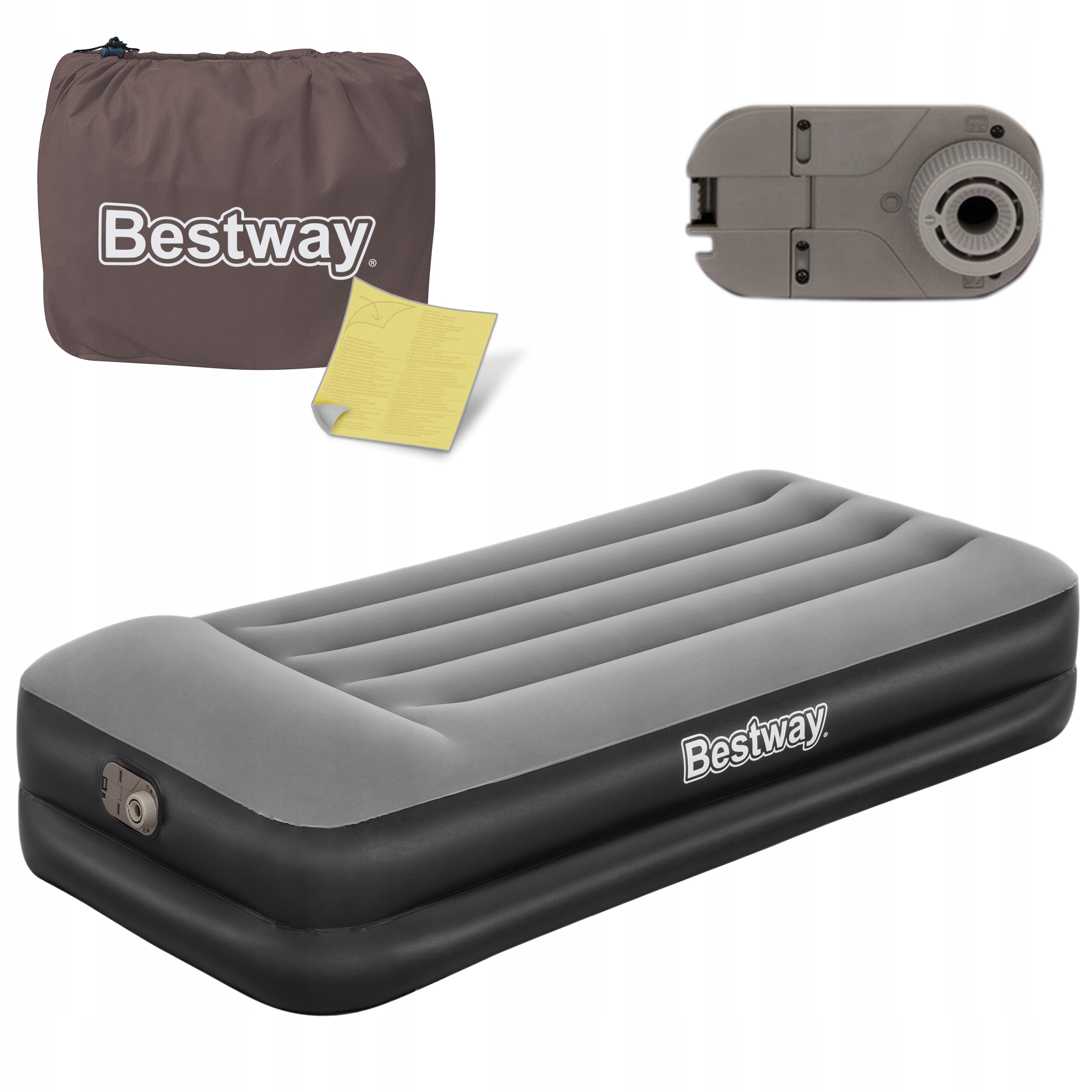 MATERAC DMUCHANY do spania POWŁOKA POMPKA 191x97 Bestway 67401