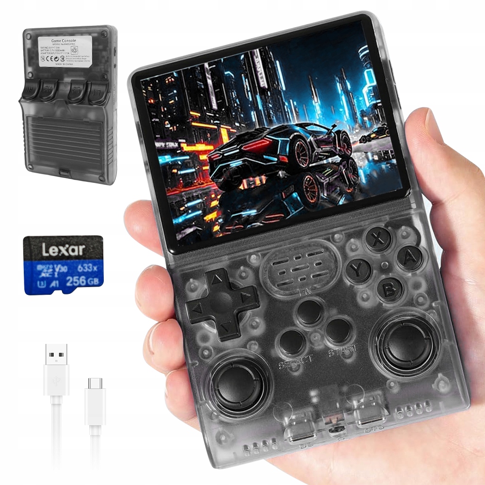 Herní Konzole R40S S Displejem Ips 3.5 Palců, Černá, 256 Gb