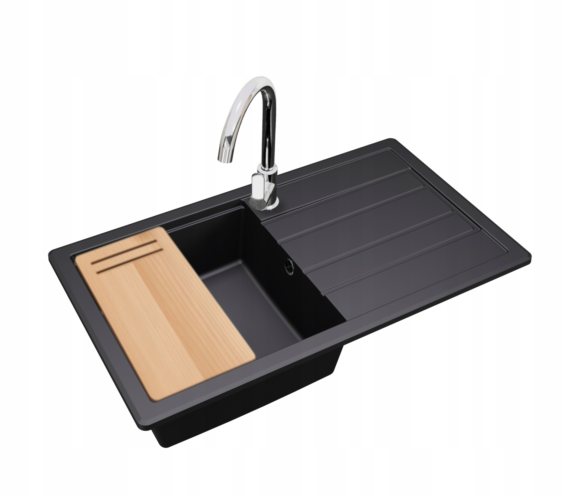 Granitový dřez Jednokomorový Zircon 7010 Deska Sifon Baterie Deco