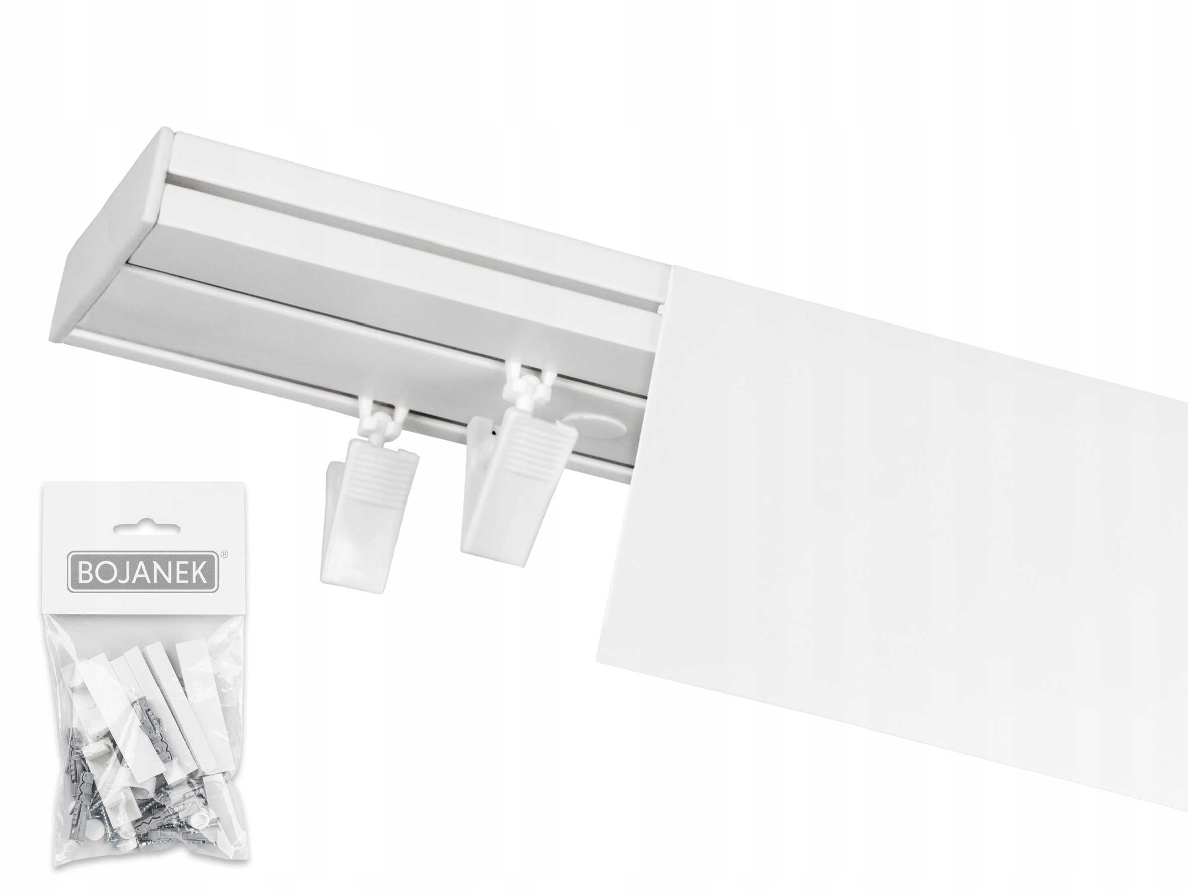 SZYNA SUFITOWA BOJANEK PCV II-torowa osłona 200cm