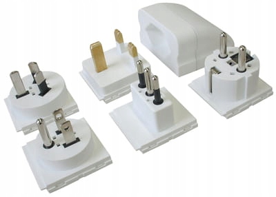 W250-KOMPLET4 Sada cestovních adaptérů – 3 vložky, 2 póly