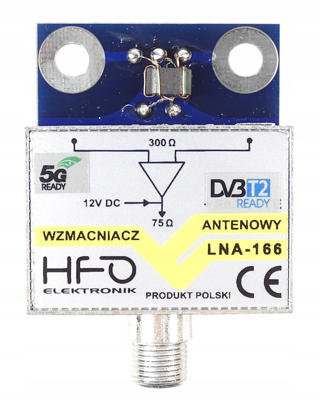 Wzmacniacz antenowy DVB-T2 dopuszkowy LNA-166 5G 20dB zasilanie 12V Marka Inna