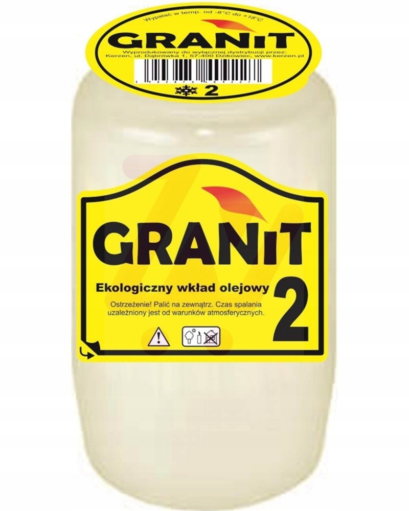 20x GRANIT WKŁAD DO ZNICZY OLEJOWY, CZAS PALENIA 2