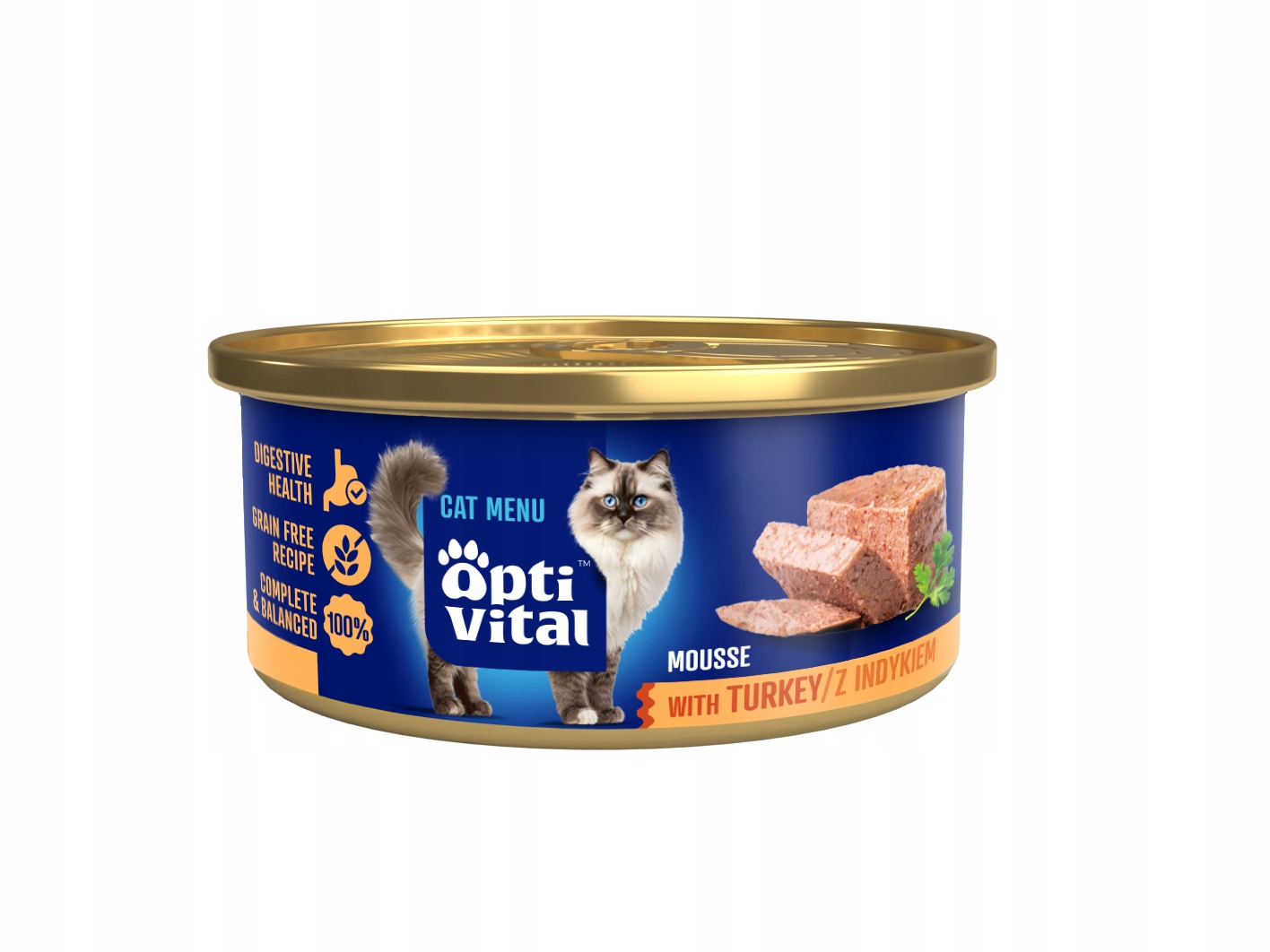 OptiVital mini konzerva Pěna pro dospělé kočky s krůtím masem 85 g