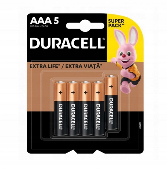 

Baterie alkaliczne LR3 (aaa) Duracell 5 szt