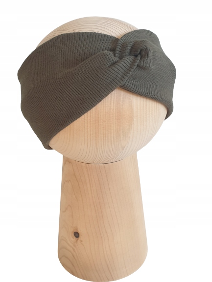 

Opaska Damska Przeplatana Prążek Khaki 54-58cm