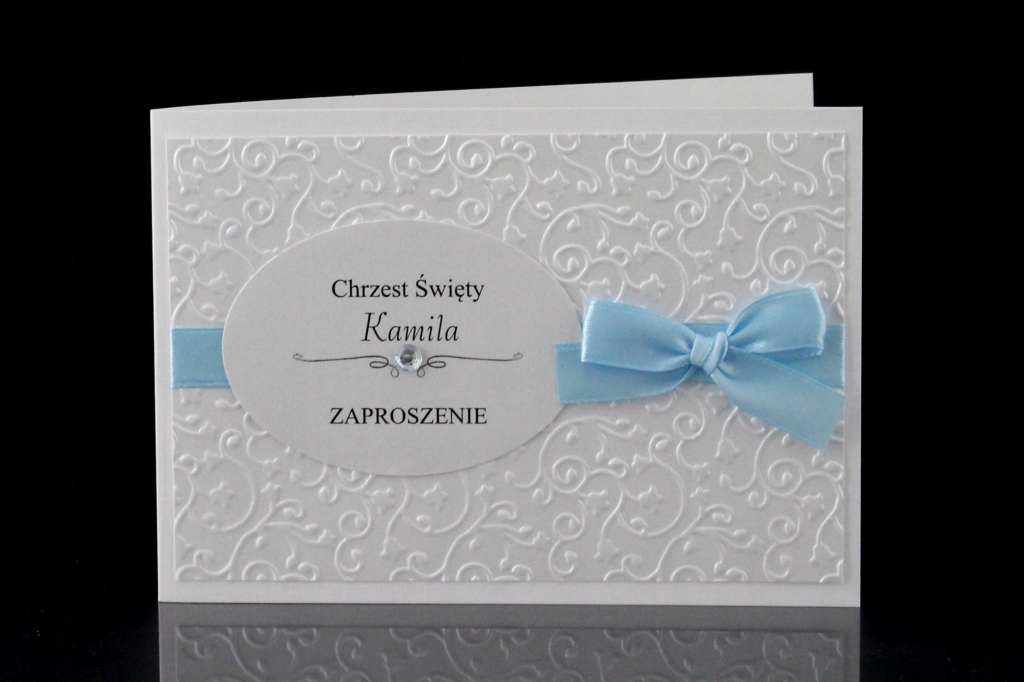 Zaproszenia na Chrzest Personalizacja Szerokość produktu 14.8 cm